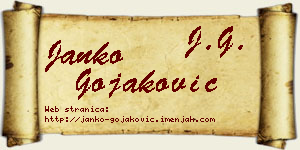 Janko Gojaković vizit kartica